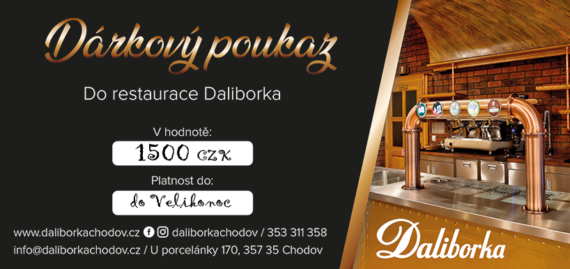 Dárkový poukaz - restaurace Daliborka Chodov