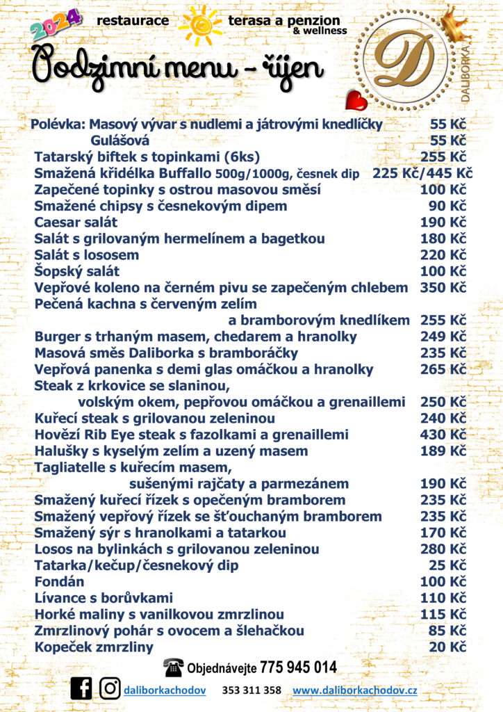 Podzimní menu Daliborka Chodov